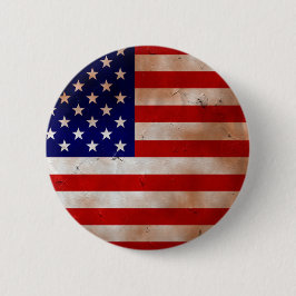 Schaltfläche "Runde der Vintagen amerikanischen Fl Button