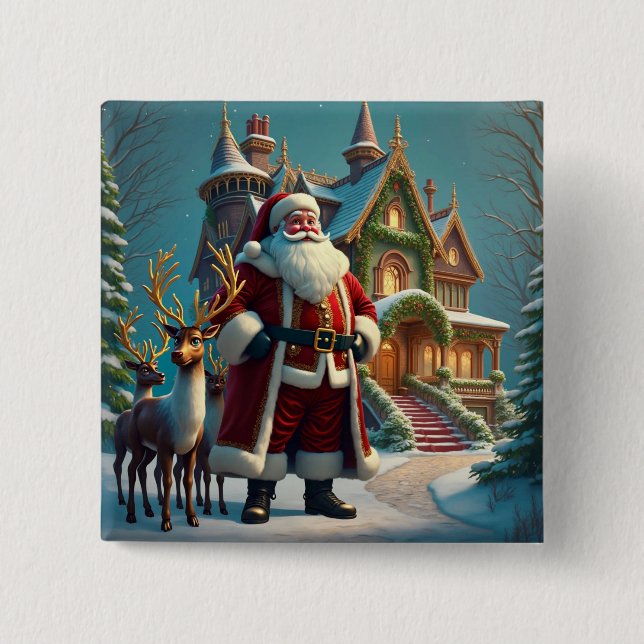 Schaltfläche Santa und Reindeke Button (Vorderseite)