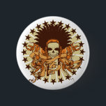 Schaltfläche "Schädelheizung 2" Button<br><div class="desc">Indische Schädelheide mit Bannern und Sternen. Geeignet für Männer,  Frauen und Kinder.</div>