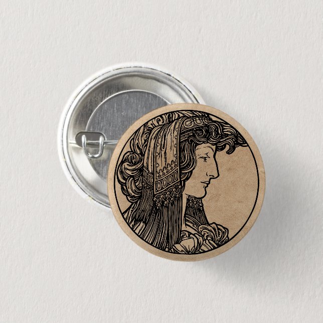 Schaltfläche "Schöne Jugendstil" Button (Vorne & Hinten)
