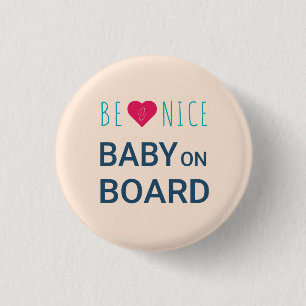 Schaltfläche "Schwangerschaft Rosa und Blauer Bab Button