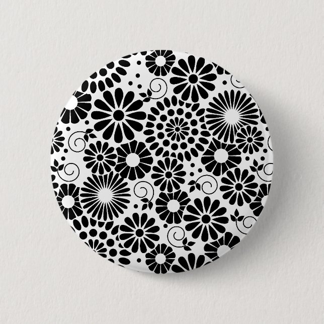 Schaltfläche Schwarz-weiße Blume rückgängig machen Button (Vorderseite)