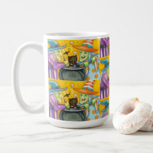 SCHALTFLÄCHE, SCHWARZE KATZE- UND HALLOWEEN BREW KAFFEETASSE