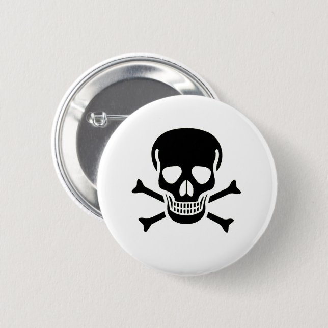 Schaltfläche Schwarzer Schädel Button (Vorne & Hinten)