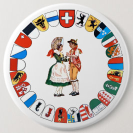 Schaltfläche Schweizer Kantone und Tänzer Button