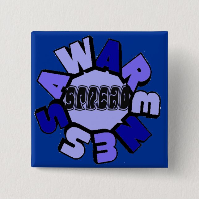 Schaltfläche "Sensibilisierung (blau)" Button (Vorderseite)