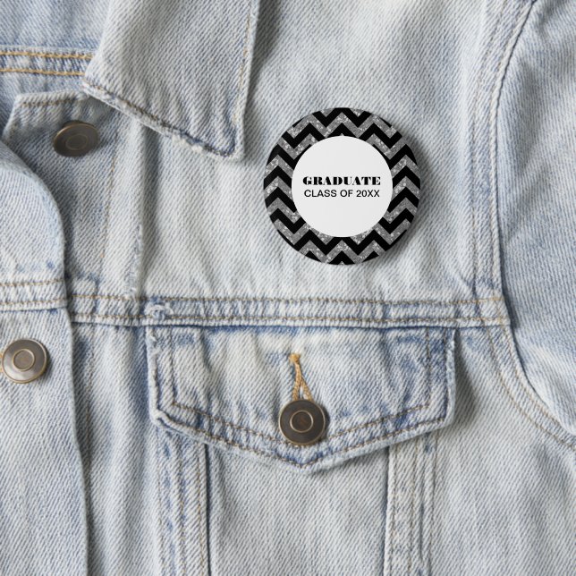 Schaltfläche "Silver Zickzack Glitzer Abschluss" Button (Beispiel)