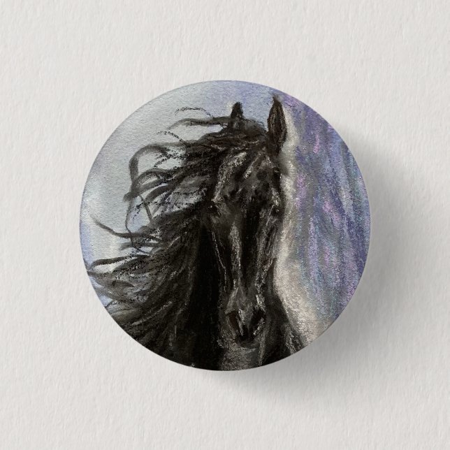 Schaltfläche "SNOW MAGIC Friesian Horse" Button (Vorderseite)