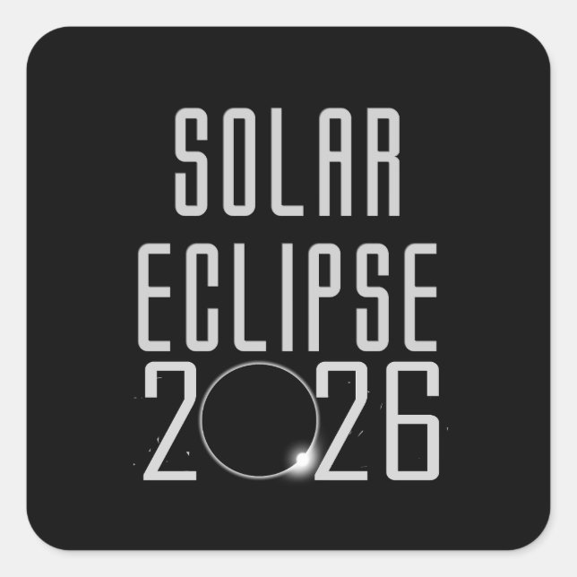 Schaltfläche Solar Eclipse 2026 Quadratischer Aufkleber (Vorderseite)