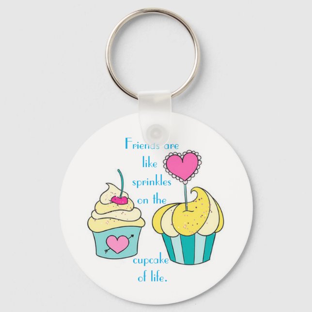 Schaltfläche "Special Friend Cupcake Message" Schlüsselanhänger (Vorderseite)