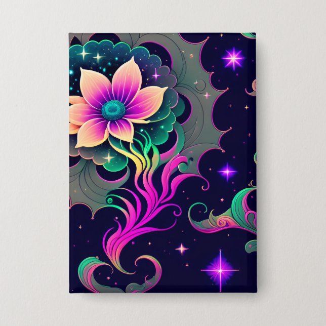 Schaltfläche Starry Night Lotus Blume Button (Vorderseite)