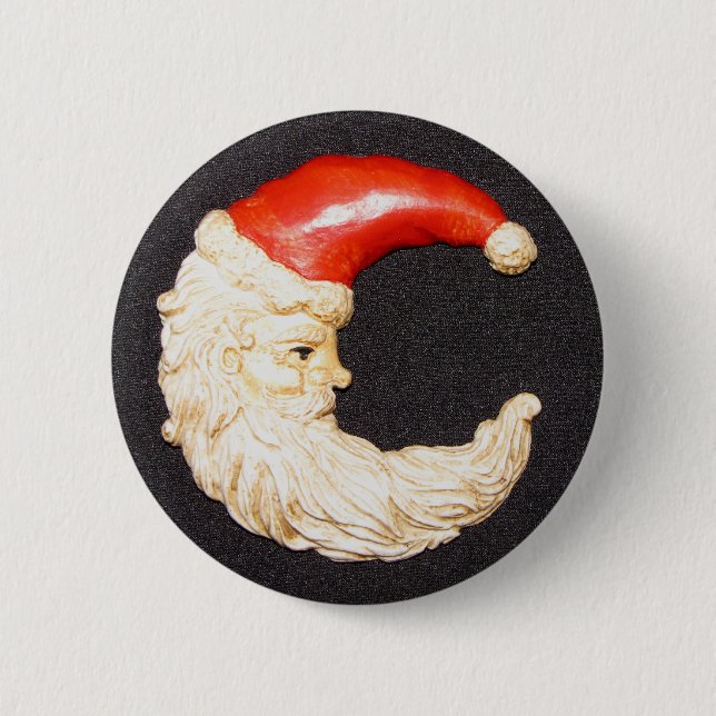 Schaltfläche Super Cool Classic Round Santa Claus Button (Vorderseite)