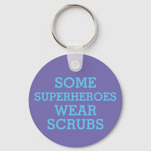 Schaltfläche "Superhelden in Scrubs" Schlüsselanhänger (Vorderseite)