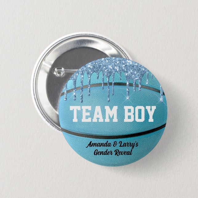 Schaltfläche "Team Boy" für Basketball Gender Reve Button (Vorne & Hinten)