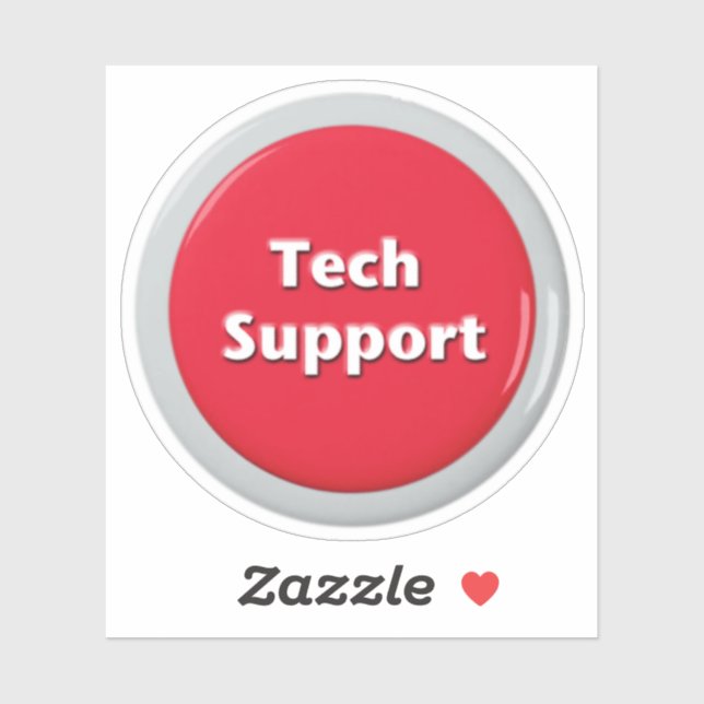 Schaltfläche "Technischer Support - Red Panic" Aufkleber (Blatt)