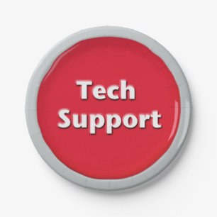 Schaltfläche "Technischer Support - Red Panic" Pappteller