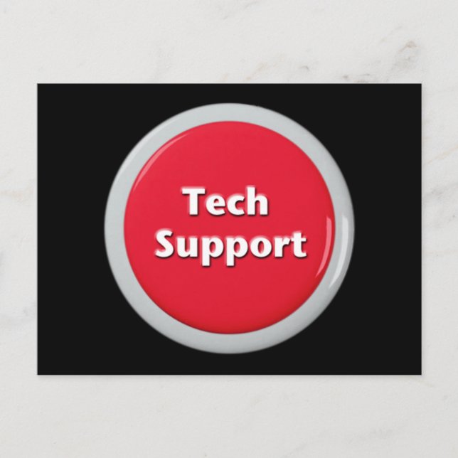 Schaltfläche "Technischer Support - Red Panic" Postkarte (Vorderseite)