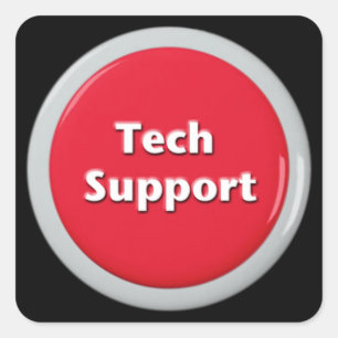 Schaltfläche "Technischer Support - Red Panic" Quadratischer Aufkleber