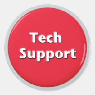 Schaltfläche "Technischer Support - Red Panic" Runder Aufkleber