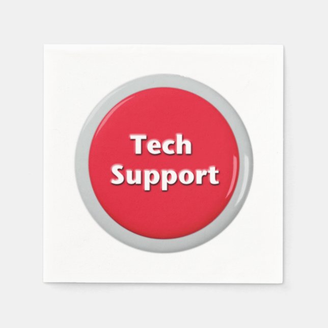 Schaltfläche "Technischer Support - Red Panic" Serviette (Vorderseite)