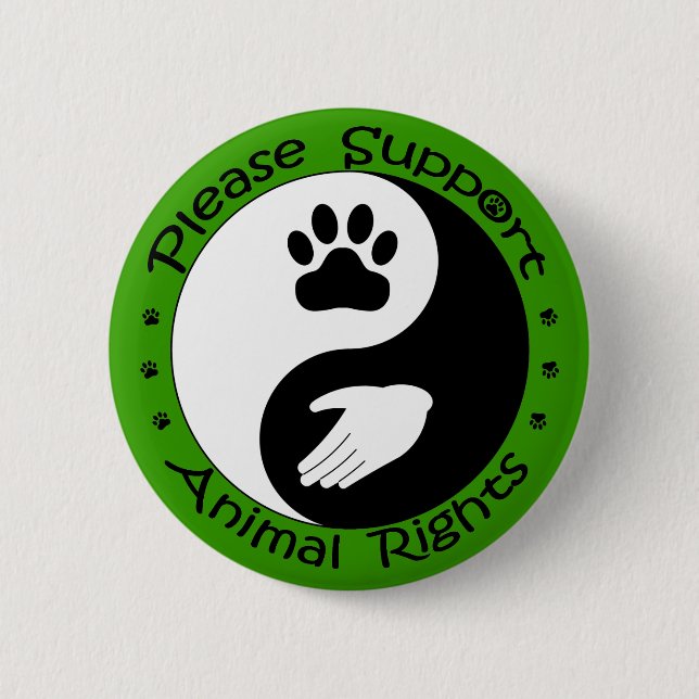 Schaltfläche "Tierrechte unterstützen" Button (Vorderseite)