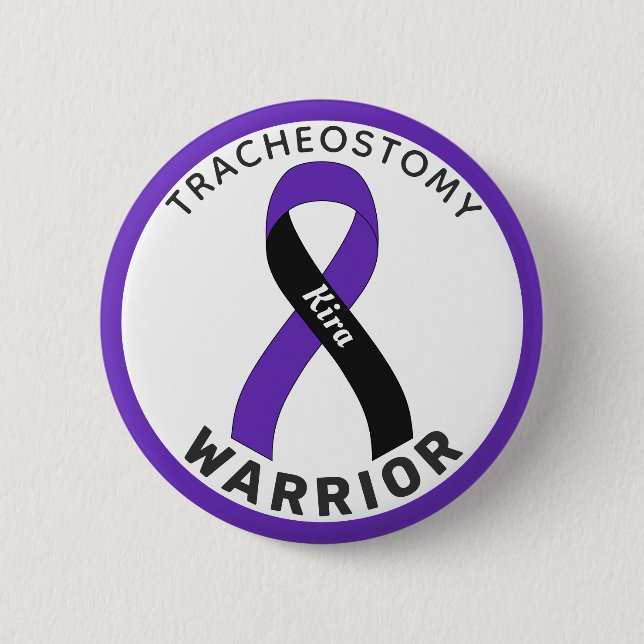 Schaltfläche "Tracheostomer Warrior Ribbon White" Button (Vorderseite)