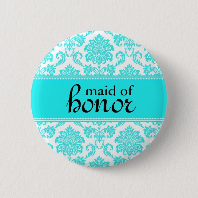 Schaltfläche "Trauzeugin Damask" Button (Vorderseite)