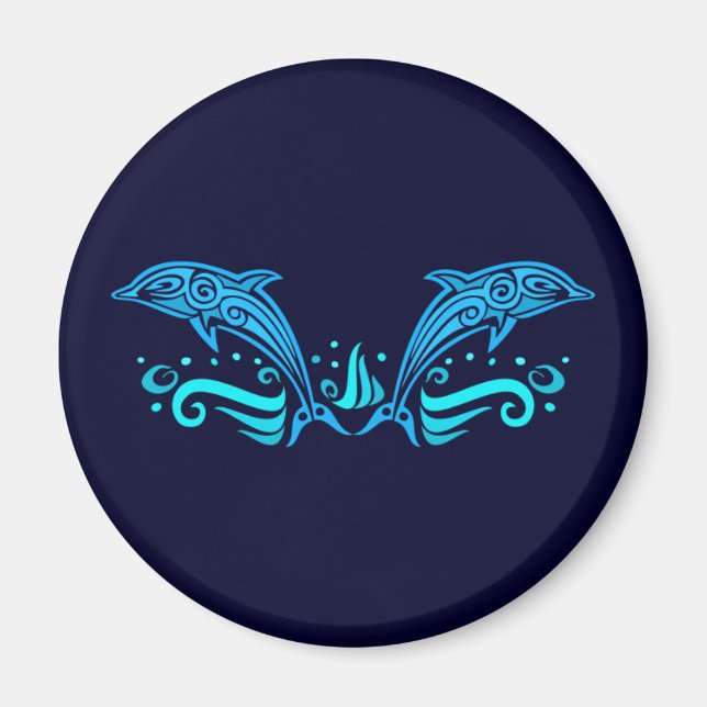 Schaltfläche "Tribal Delphins" Magnet (Vorne)