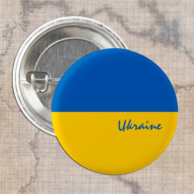 Schaltfläche Ukraine, patriotische ukrainische Fla Button (Von Creator hochgeladen)
