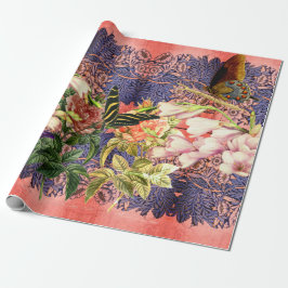 SCHALTFLÄCHE UND BLUME-Wrapping Paper Geschenkpapier