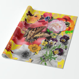 SCHALTFLÄCHE UND BLUME-Wrapping Paper Geschenkpapier