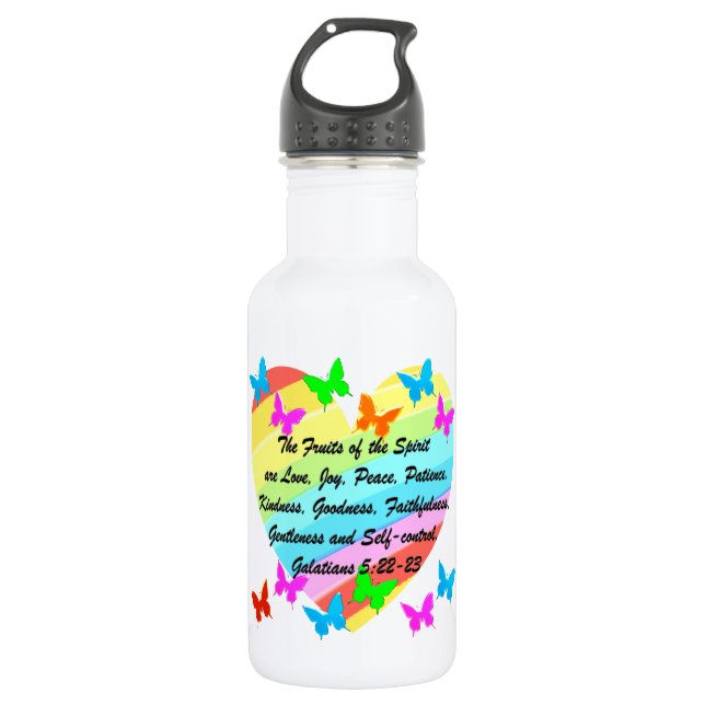 SCHALTFLÄCHE UND HERZOBST DES SPIRITT-DESIGNS EDELSTAHLFLASCHE (Vorderseite)