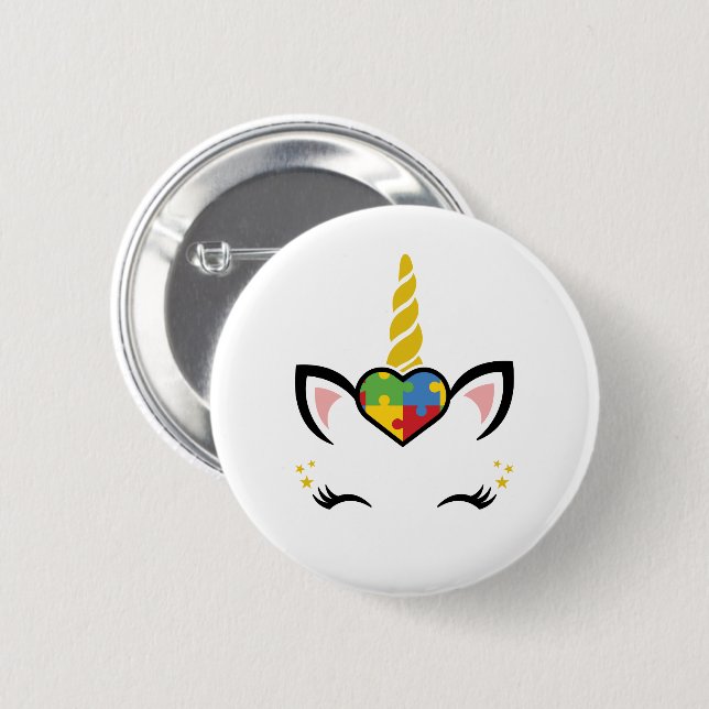 Schaltfläche Unicorn Autismus Button (Vorne & Hinten)