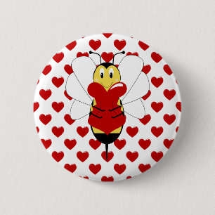 Schaltfläche Valentine Bumble Bee Button