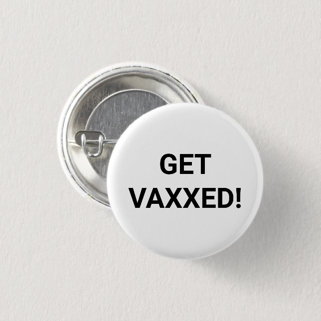 Schaltfläche "Vaxxed black & white custom Button"  Button (Vorne & Hinten)
