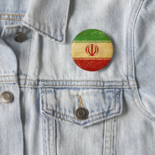 Schaltfläche "Vintages Design für Iran-Flagge" Button
