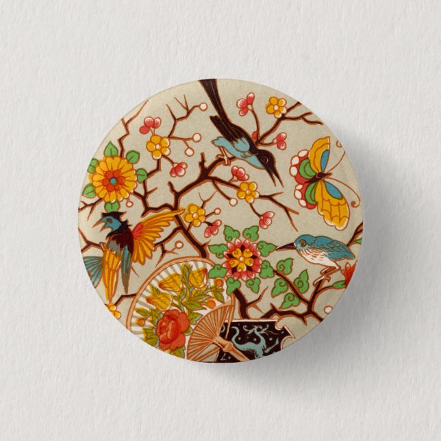 Schaltfläche Vögel und Schmetterlinge Button (Vorderseite)