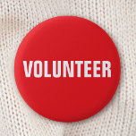 Schaltfläche Volunteer - rot und weiß Button<br><div class="desc">Rot-weiße "Volunteer" Pinback-Taste. Benutzen Sie dieses Etikett für Geschäftsleute,  Schulen,  Wohltätigkeiten,  Veranstaltungen usw.</div>