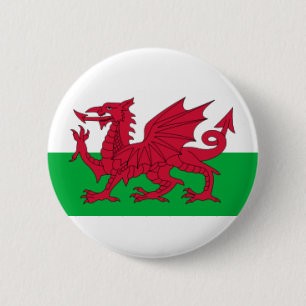 Schaltfläche - Walisische Flagge Button