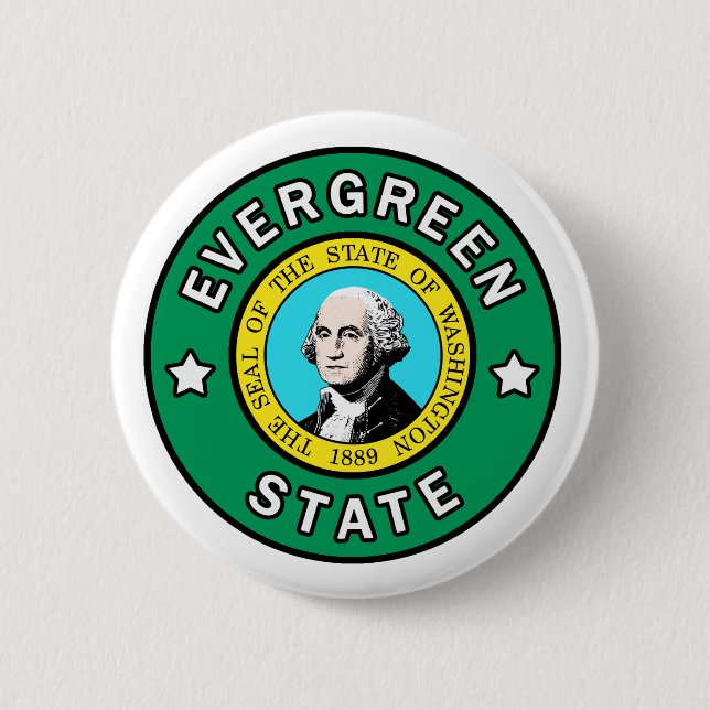 Schaltfläche Washington Evergreen Staat Button (Vorderseite)