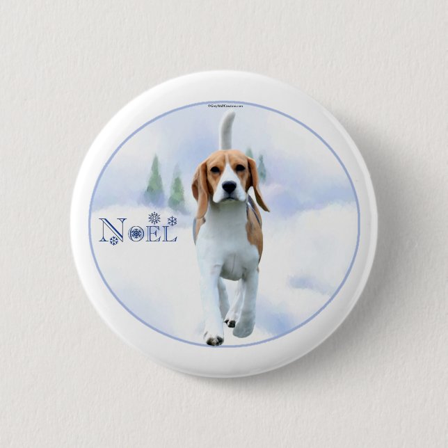Schaltfläche Weihnachten Beagle Button (Vorderseite)
