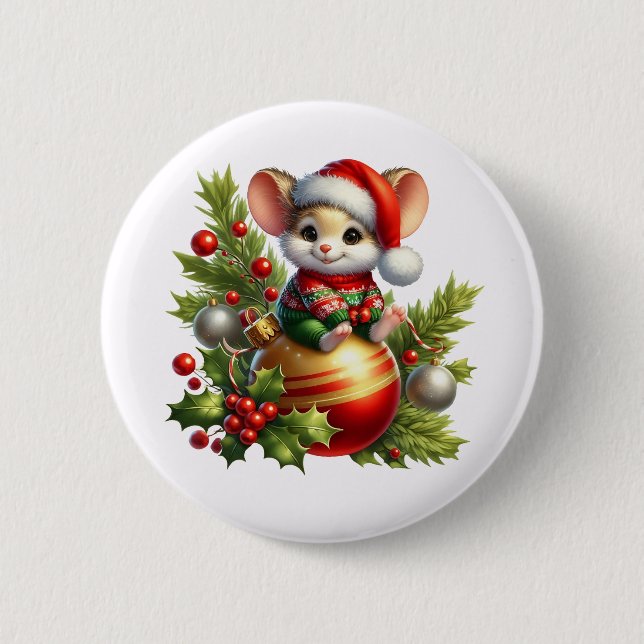 Schaltfläche "Weihnachtsmäuse" Button (Vorderseite)
