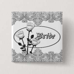 Schaltfläche "Weiße Rosen und Spitzen" Button