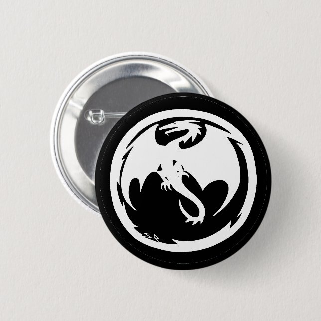 Schaltfläche "Weißer Drache" Button (Vorne & Hinten)