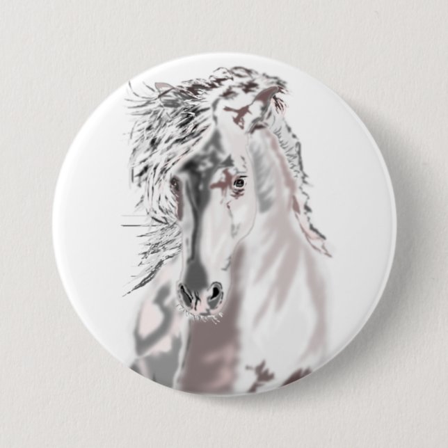 Schaltfläche "Weißes Pferd" Button (Vorderseite)