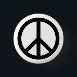 Schaltfläche "White Peace Symbol" Button<br><div class="desc">Nur Peace-Symbol with black background.</div>