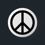 Schaltfläche "White Peace Symbol" Button<br><div class="desc">Nur Peace-Symbol with black background.</div>
