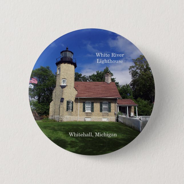 Schaltfläche White River Lighthouse Button (Vorderseite)