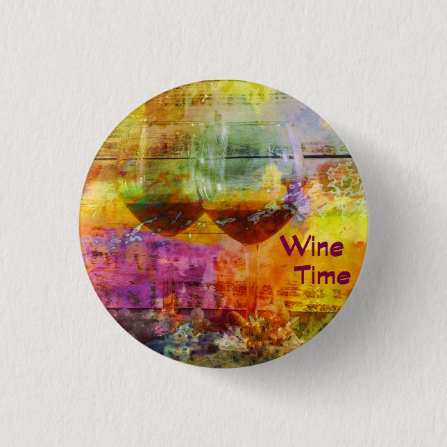 Schaltfläche "Wine Time Marbled" Button (Vorderseite)