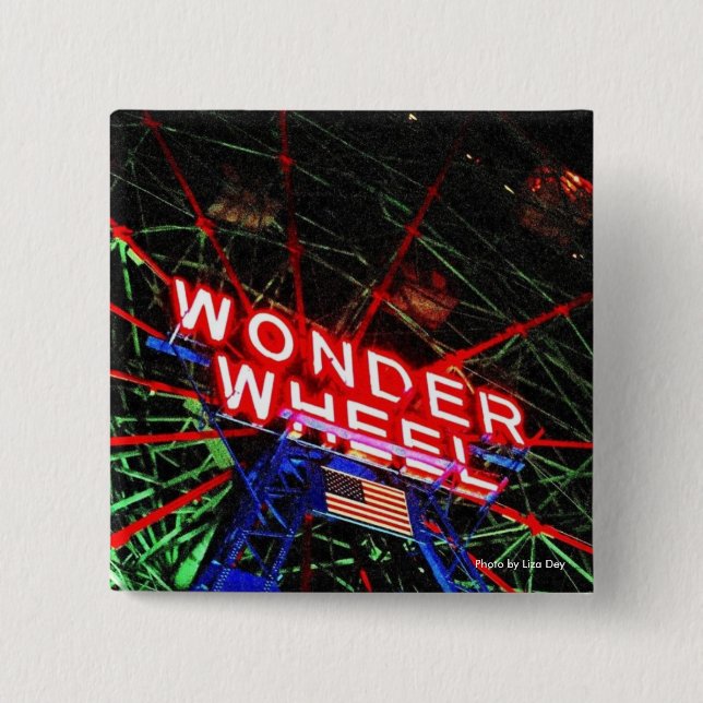 Schaltfläche 'Wunderrad Neon' Square Button (Vorderseite)